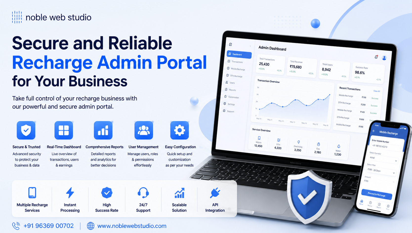 Secure and Reliable Recharge Admin Portal for Your Business
