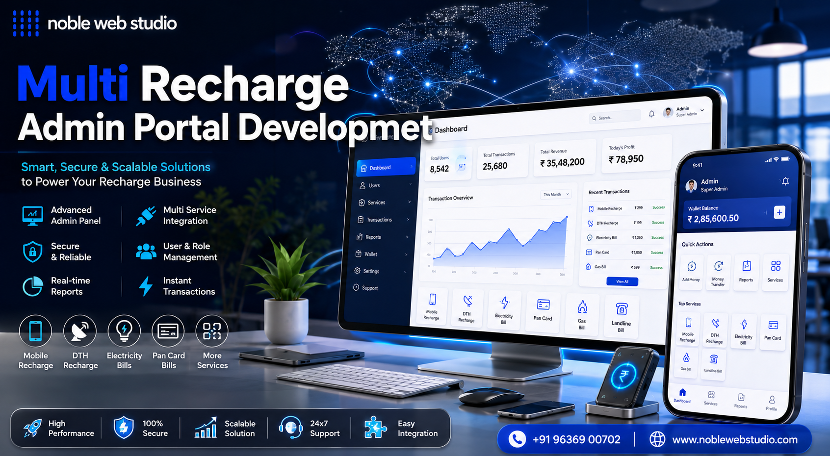 Multi Recharge Admin Portal Development