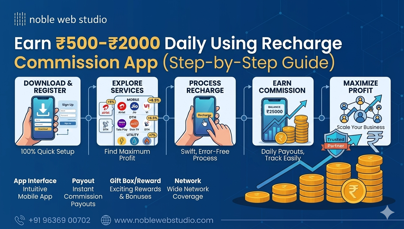 Earn ₹500–₹2000 Daily Using Recharge Commission App (Step-by-Step Guide)