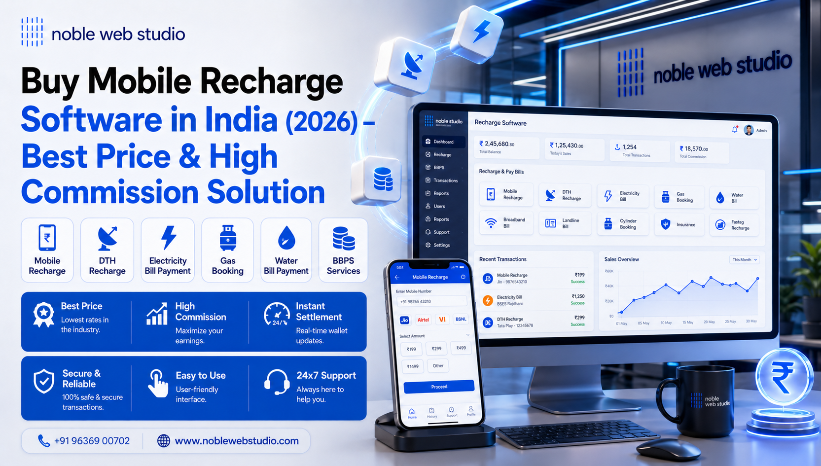 Buy Mobile Recharge Software in India (2026) – Best Price & High Commission Solution