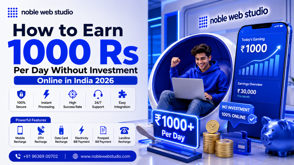 How to Earn 1000 Rs Per Day Without Investment Online in India 2026