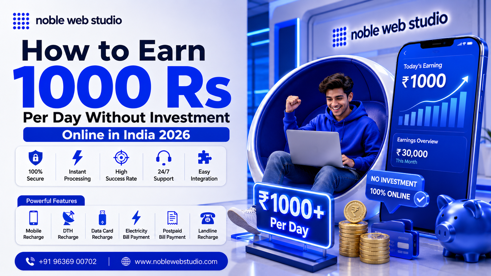 How to Earn 1000 Rs Per Day Without Investment Online in India 2026